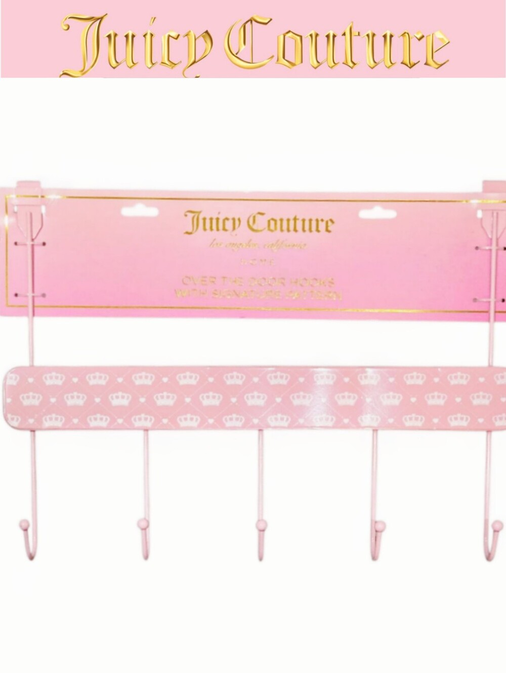 Juicy Couture Home Signature Crown Pattern Over-Door Hooks